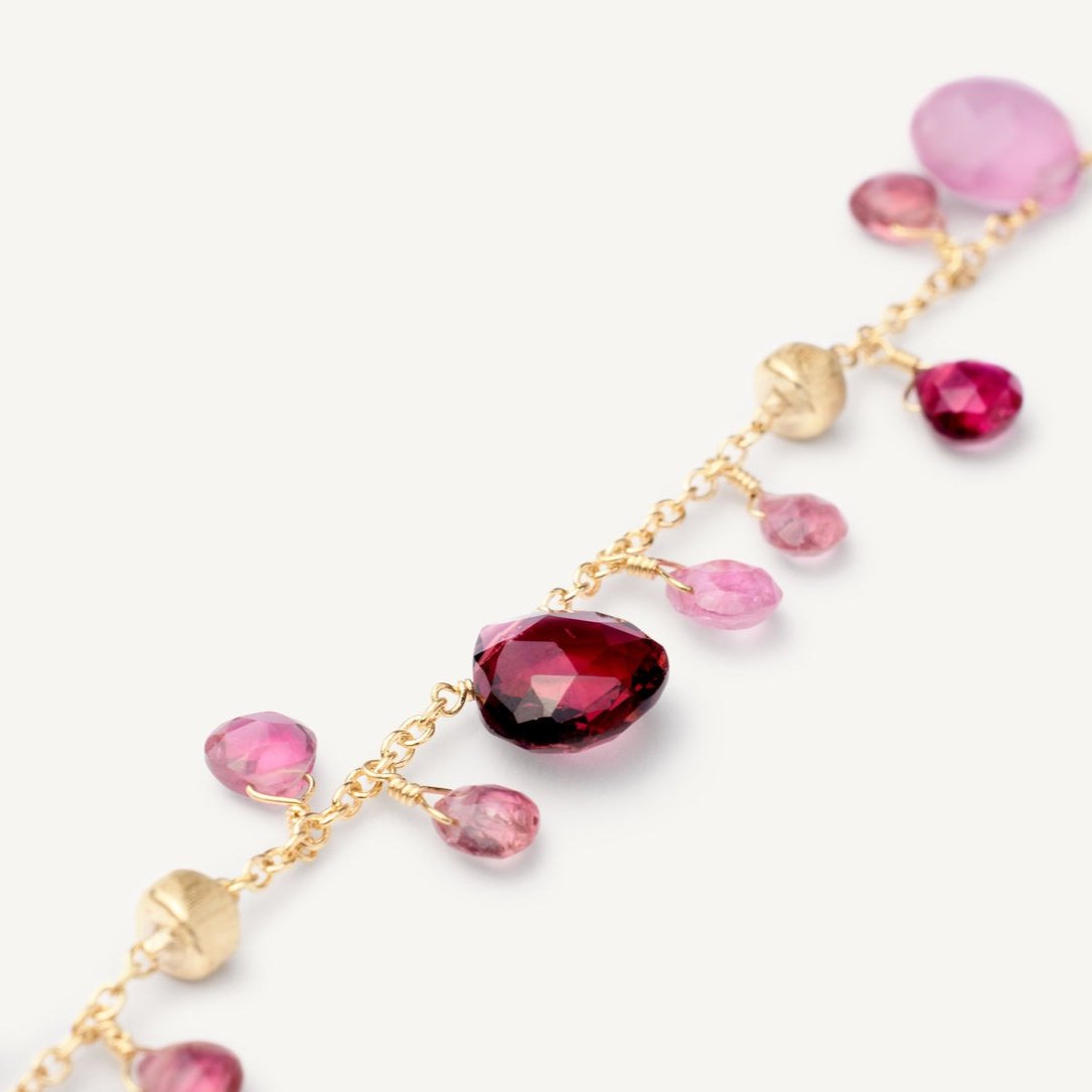 Marco Bicego Paradise Pink Tourmaline Gemstone Bracelet in 18k Gold