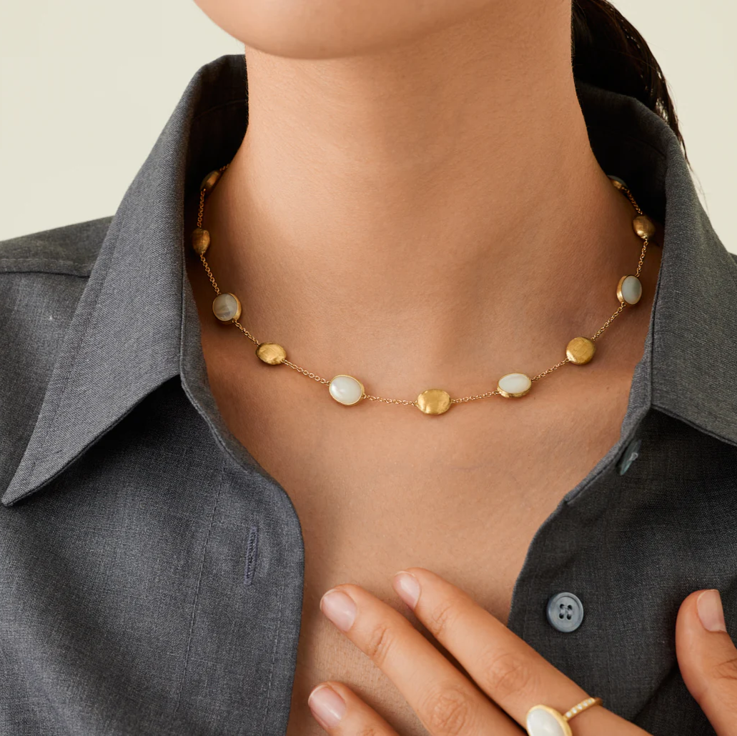 Marco Bicego Siviglia Necklace with Mother of Pearl and 18K Gold Balls CB2652-EMPWY