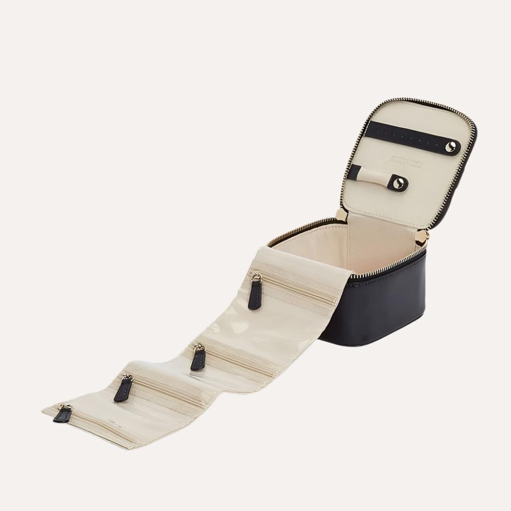 Jewellery cube navy travelling jewellery box