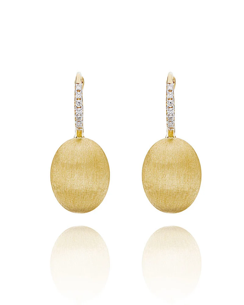 Nanis Boule Yellow Gold Drop Earrings (Medium)