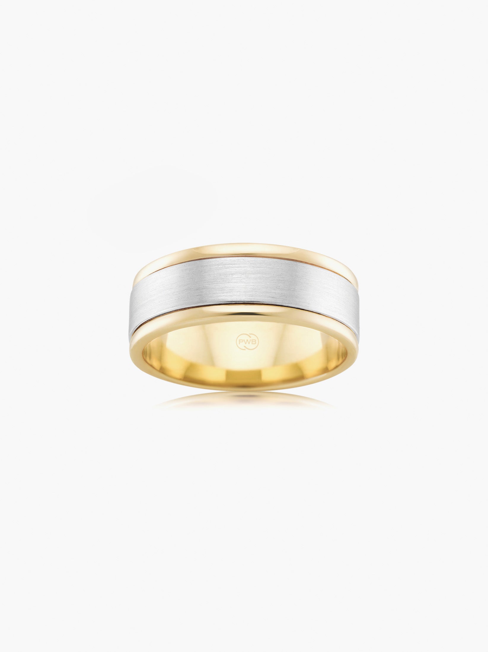 Men’s Two-Tone White & Yellow Gold Wedding Ring