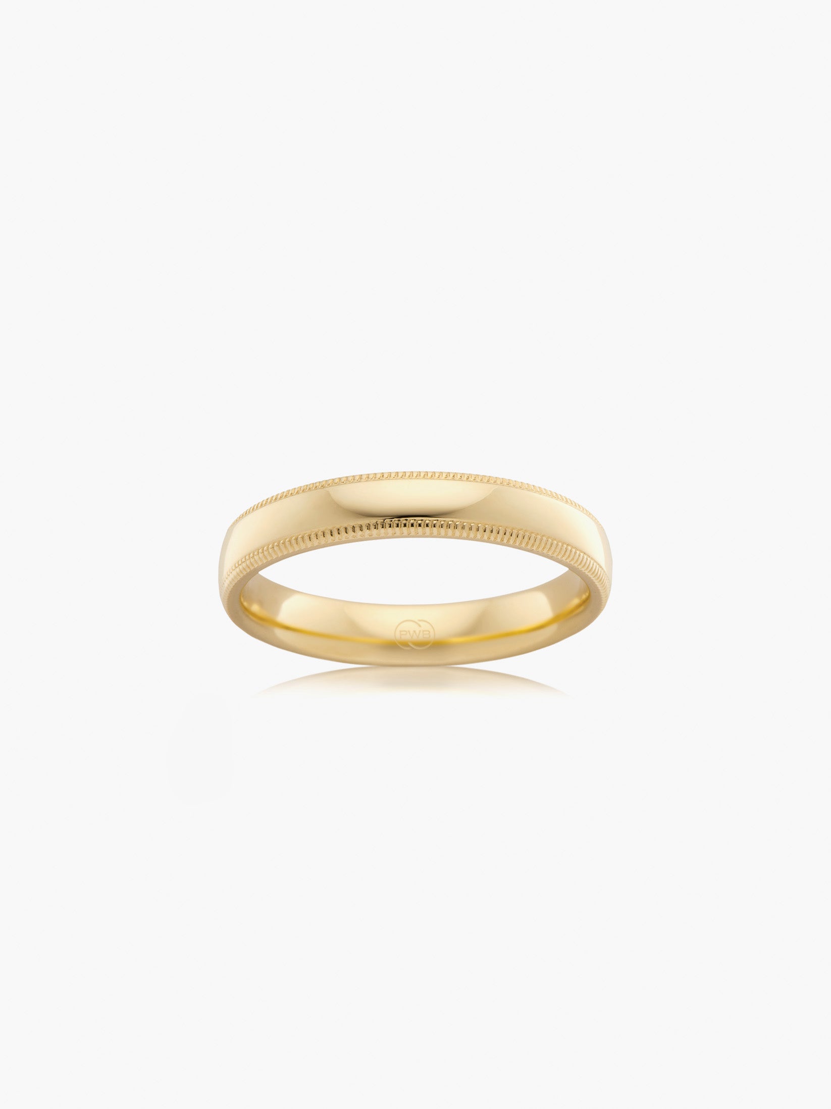 Men's Yellow Gold Wedding Ring with Milgrain Edge