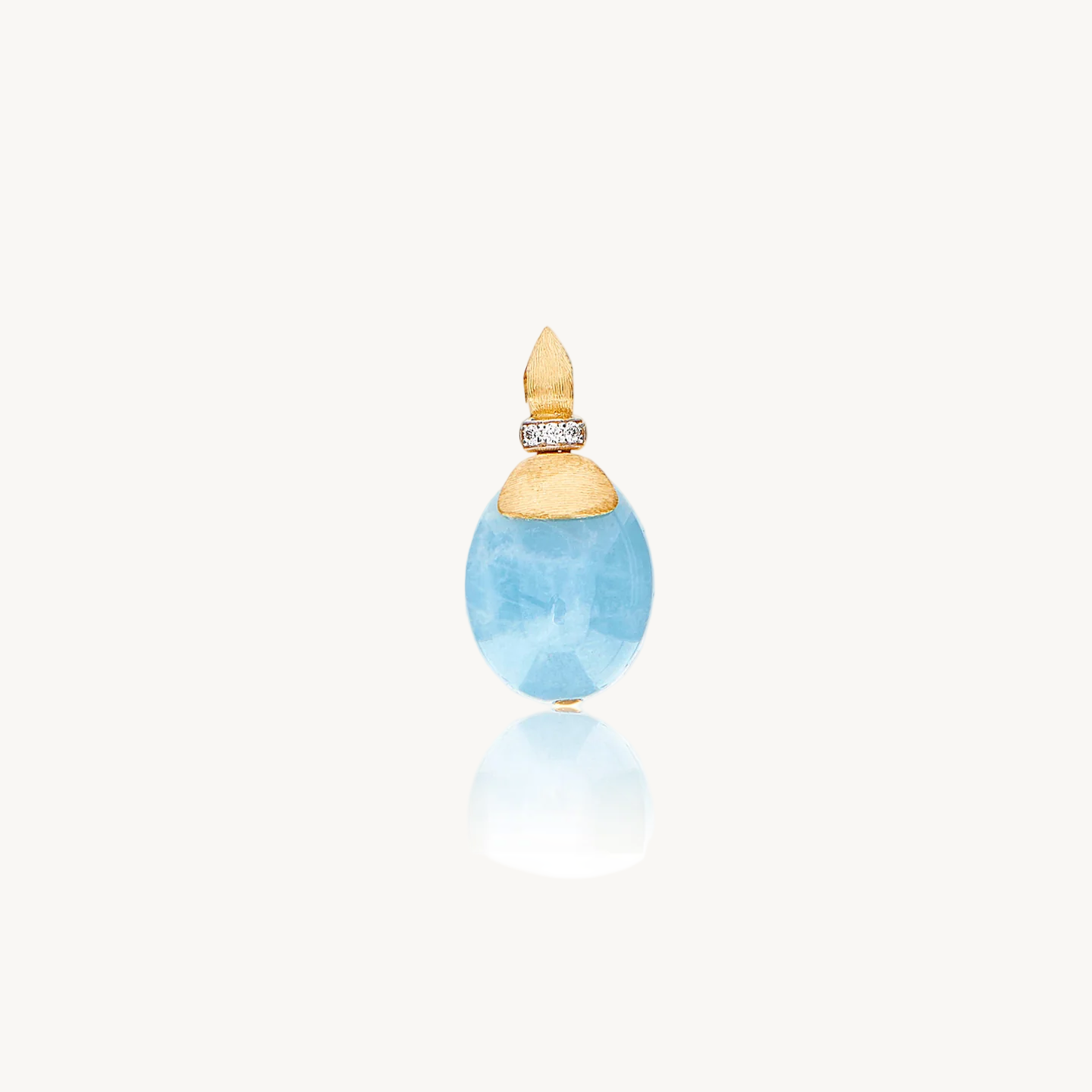 Nanis Azure Milky Aquamarine Pendant with Diamonds (Large)