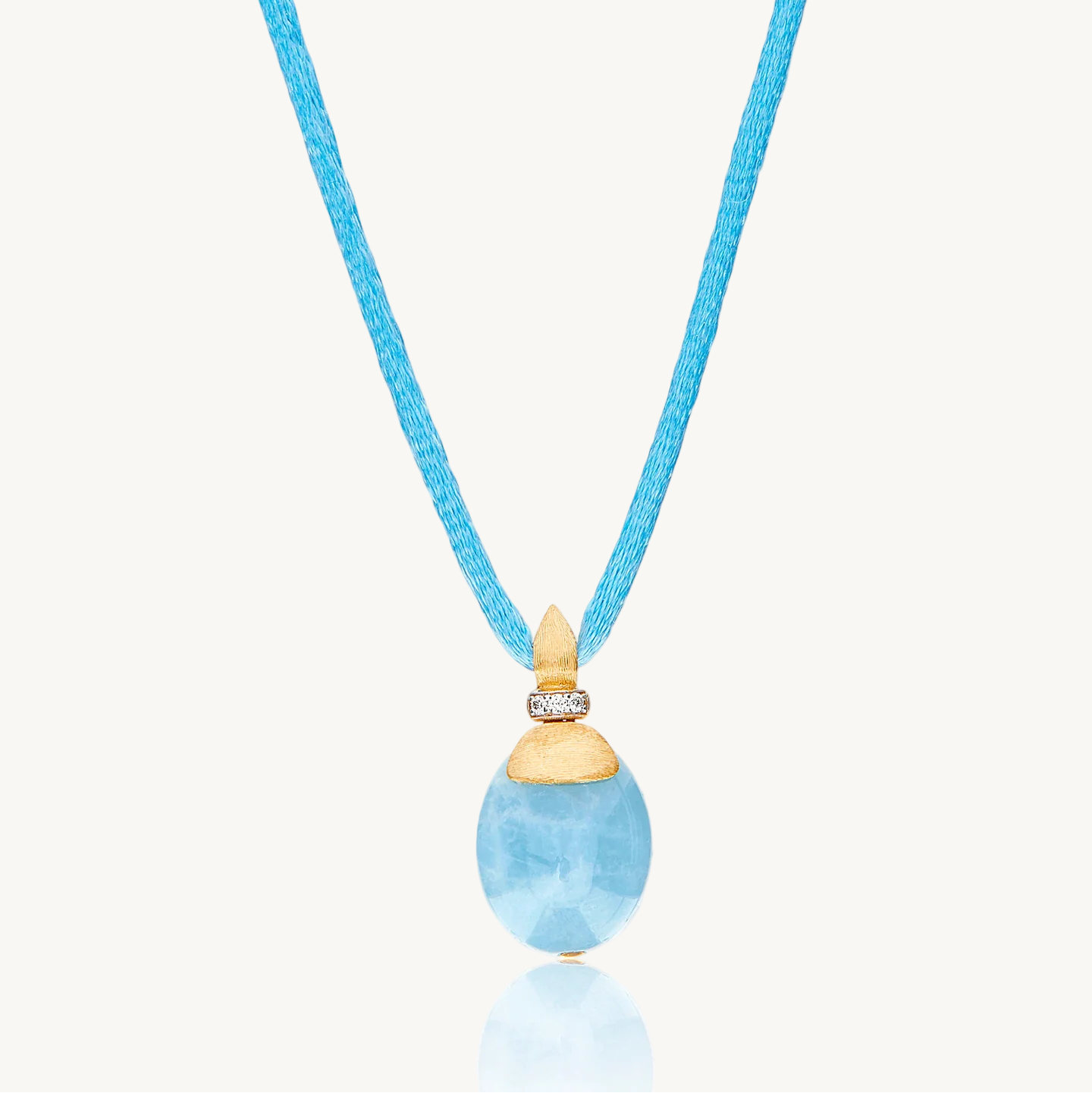 Nanis Azure Milky Aquamarine Pendant with Diamonds Charm