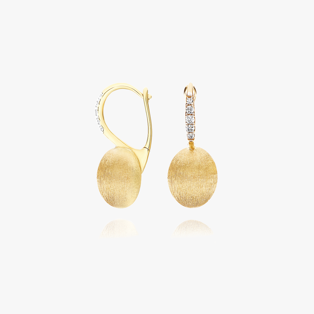Nanis Boule Gold Drop Earrings with Diamond Detail - Small at Orsini