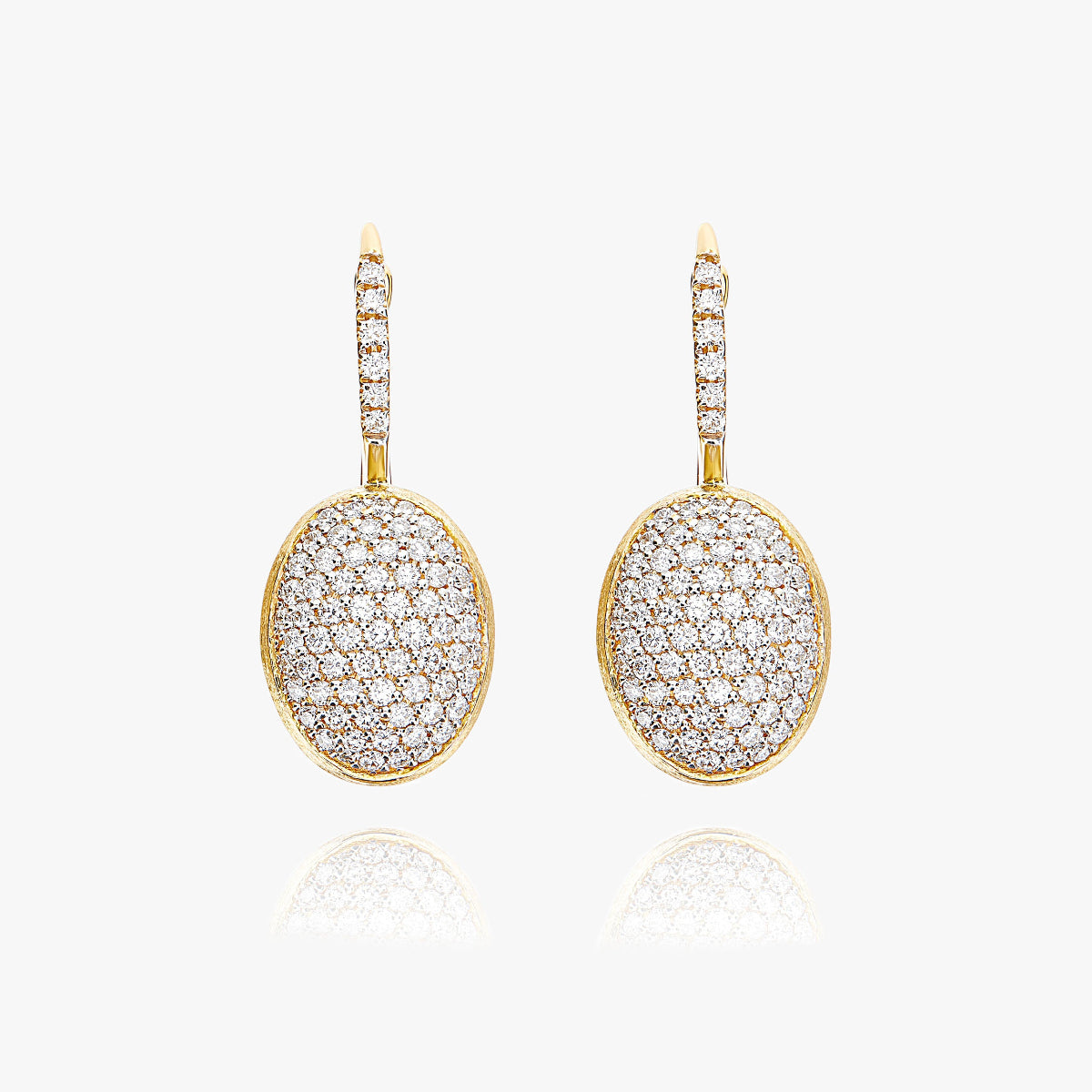 Nanis Boules Gold Drop Pave Diamond Earrings - Medium