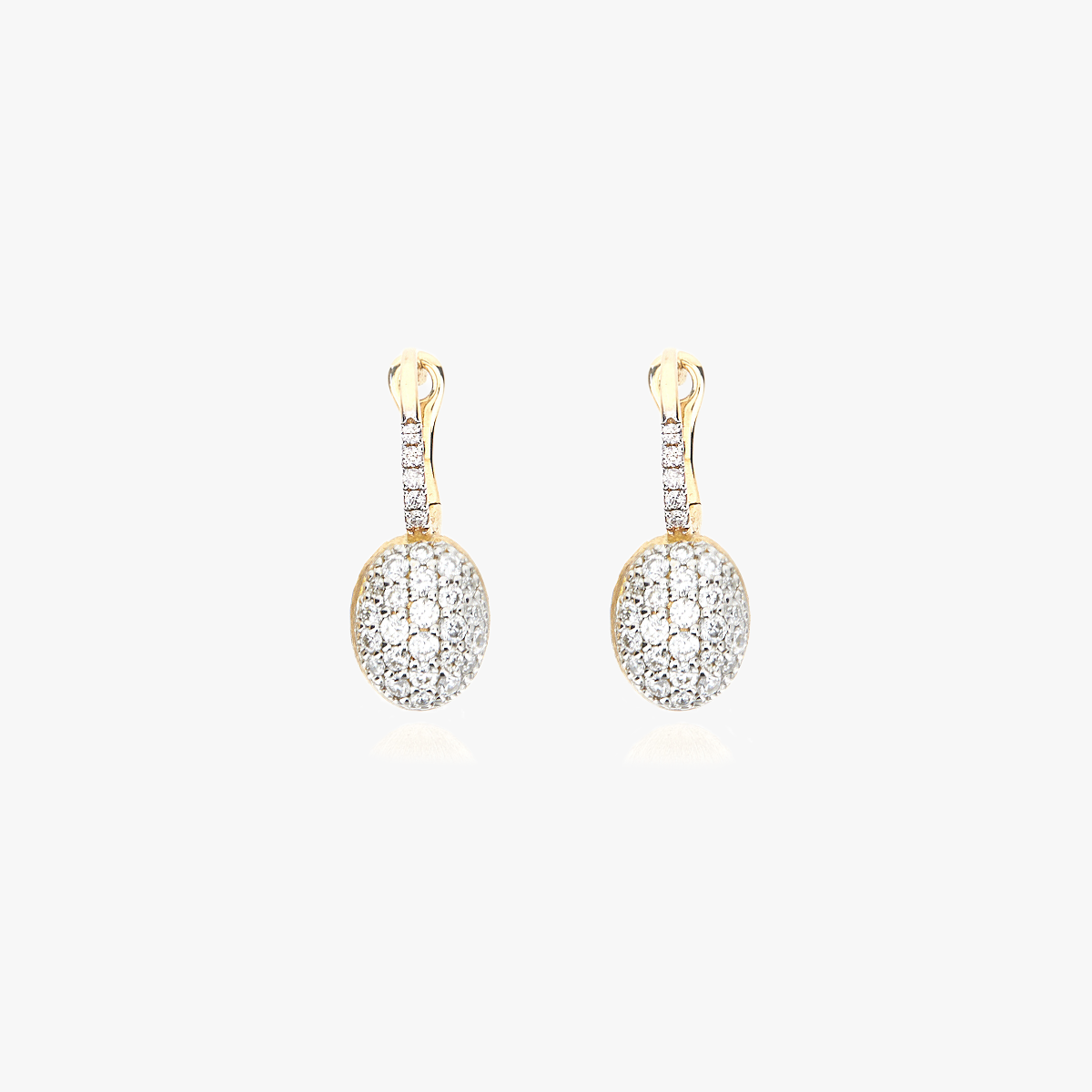 Nanis Boules Gold Drop Pave Diamond Earrings - Mini Earrings