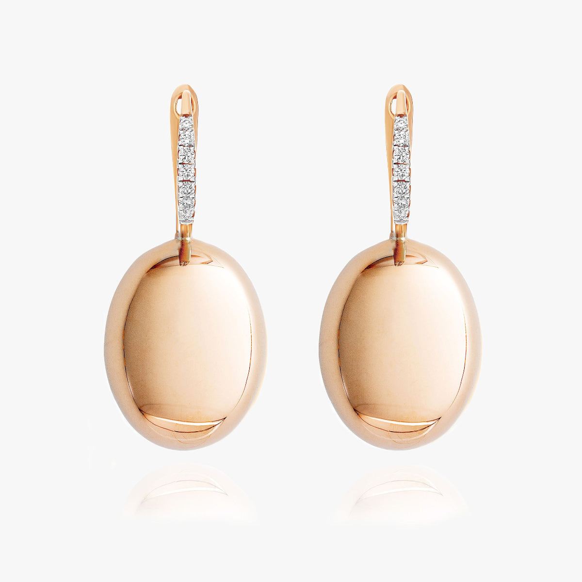 Nanis Boule Rose Gold Earrings with Diamond Detail – Medium