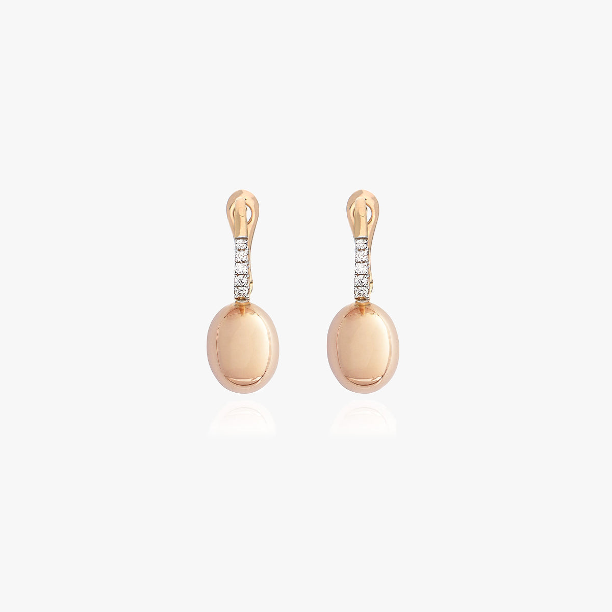 Nanis Boule Rose Gold Earrings with Diamond Detail Mini