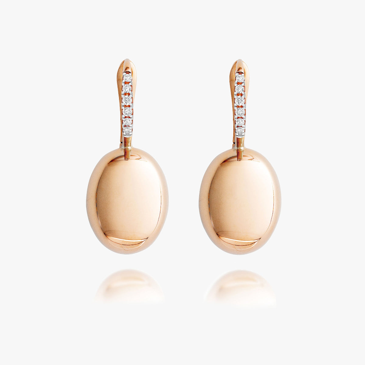 Nanis Boule Rose Gold Earrings with Diamond Detail – Small