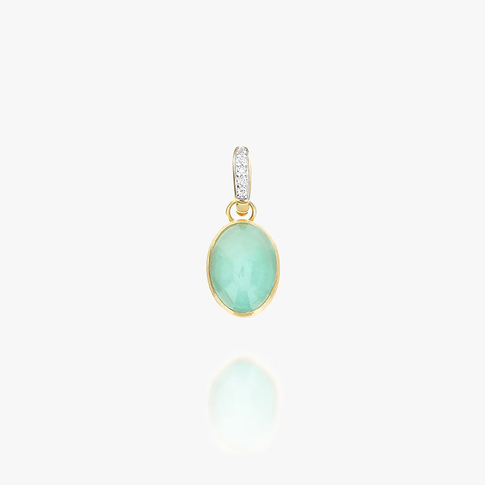 Nanis Boules Jadeite Pendant in Gold with Diamonds (Small)