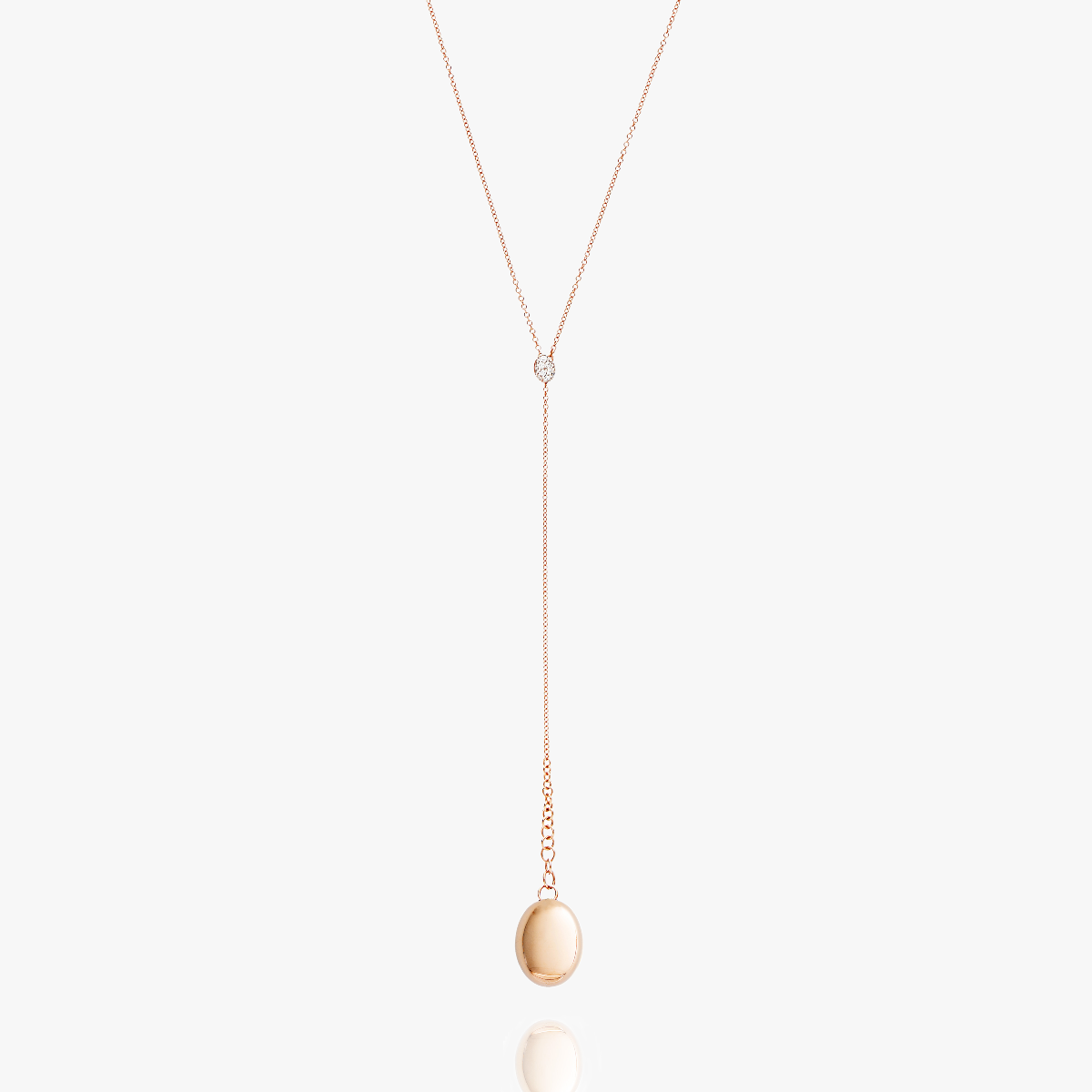 Nanis Candle Rose Gold and Diamond Pendant Necklace
