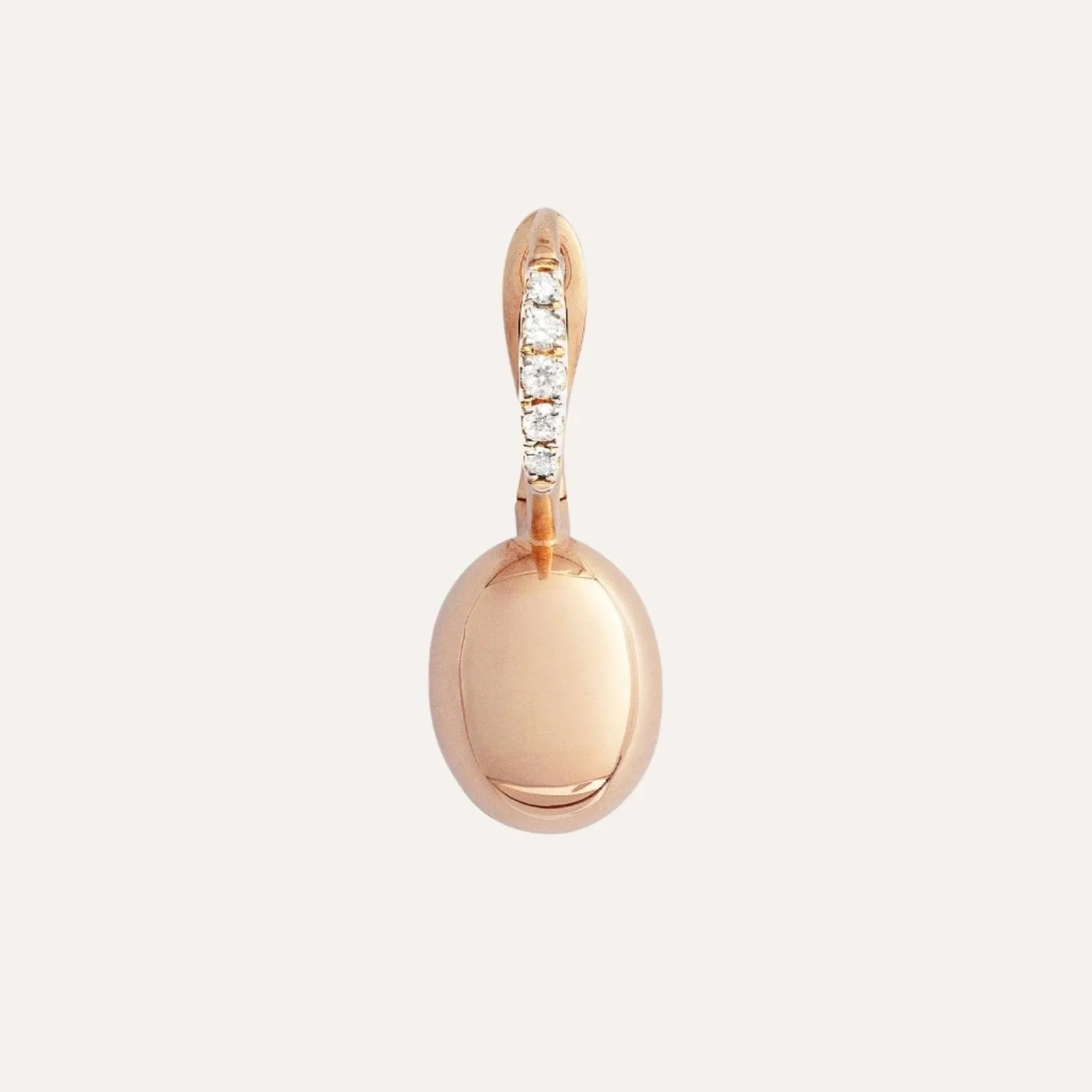 Nanis Ciliegine Rose Gold Boules Earrings with Diamonds Small