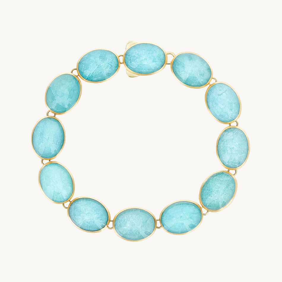Nanis Dolcevita Muse Beaded Bracelet in Gold with Amazonite (Small) BI1-609