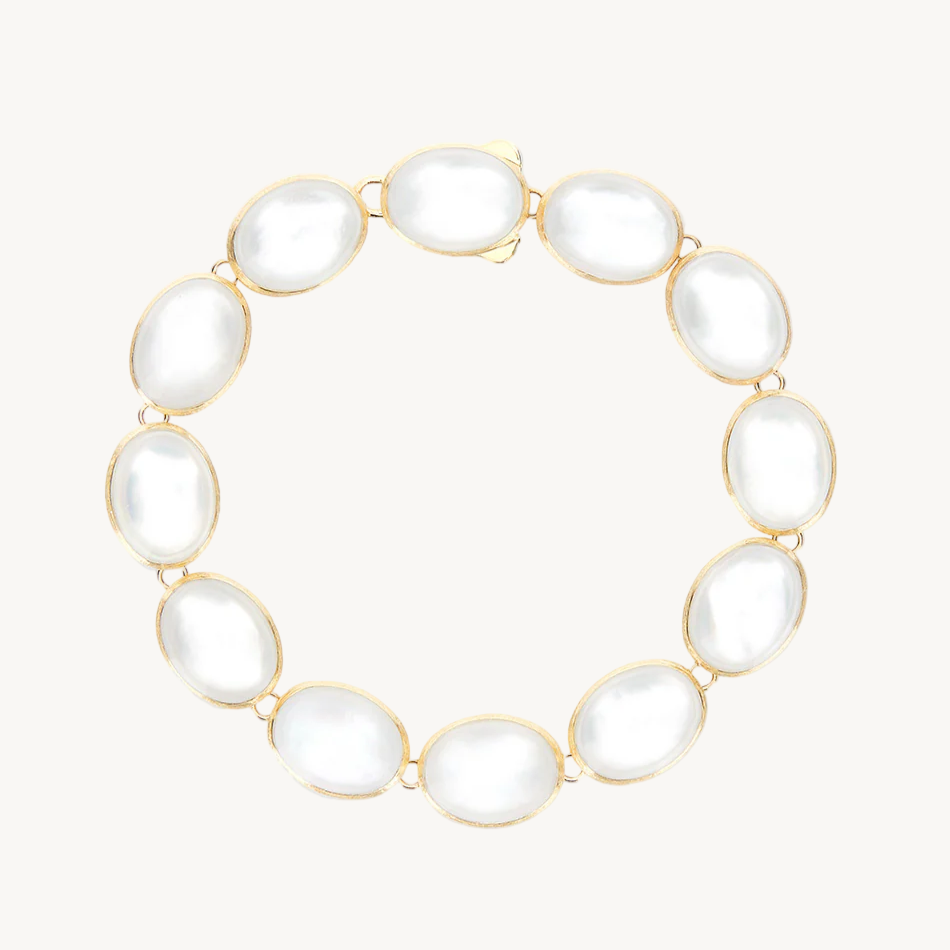 Nanis Dolcevita Muse Beaded Bracelet in Gold with Mother-of-Pearl (Small)