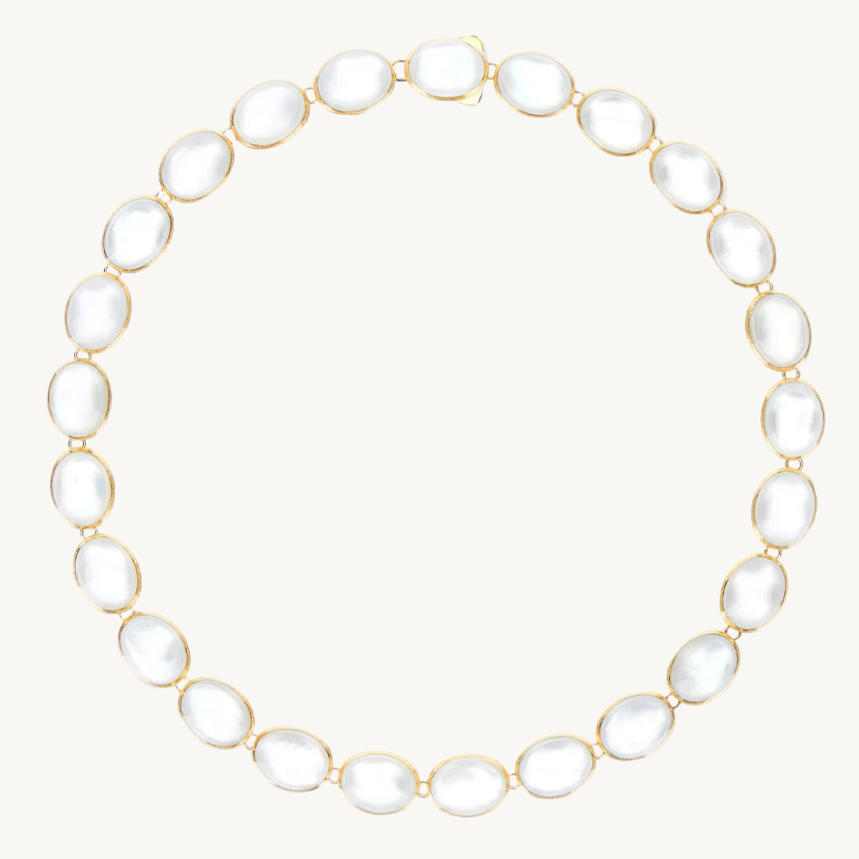Nanis Dolcevita Muse Beaded Choker Necklace in Gold with Mother-of-Pearl (Small) CI3-609_GG_IN