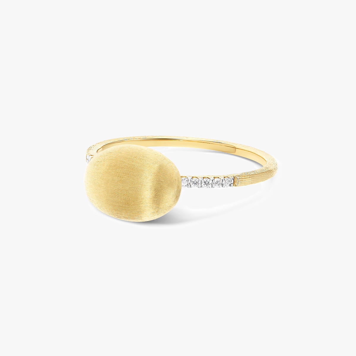 Nanis Elite Gold Boule Ring with Side Pavé Diamonds Detail - Medium at orsini