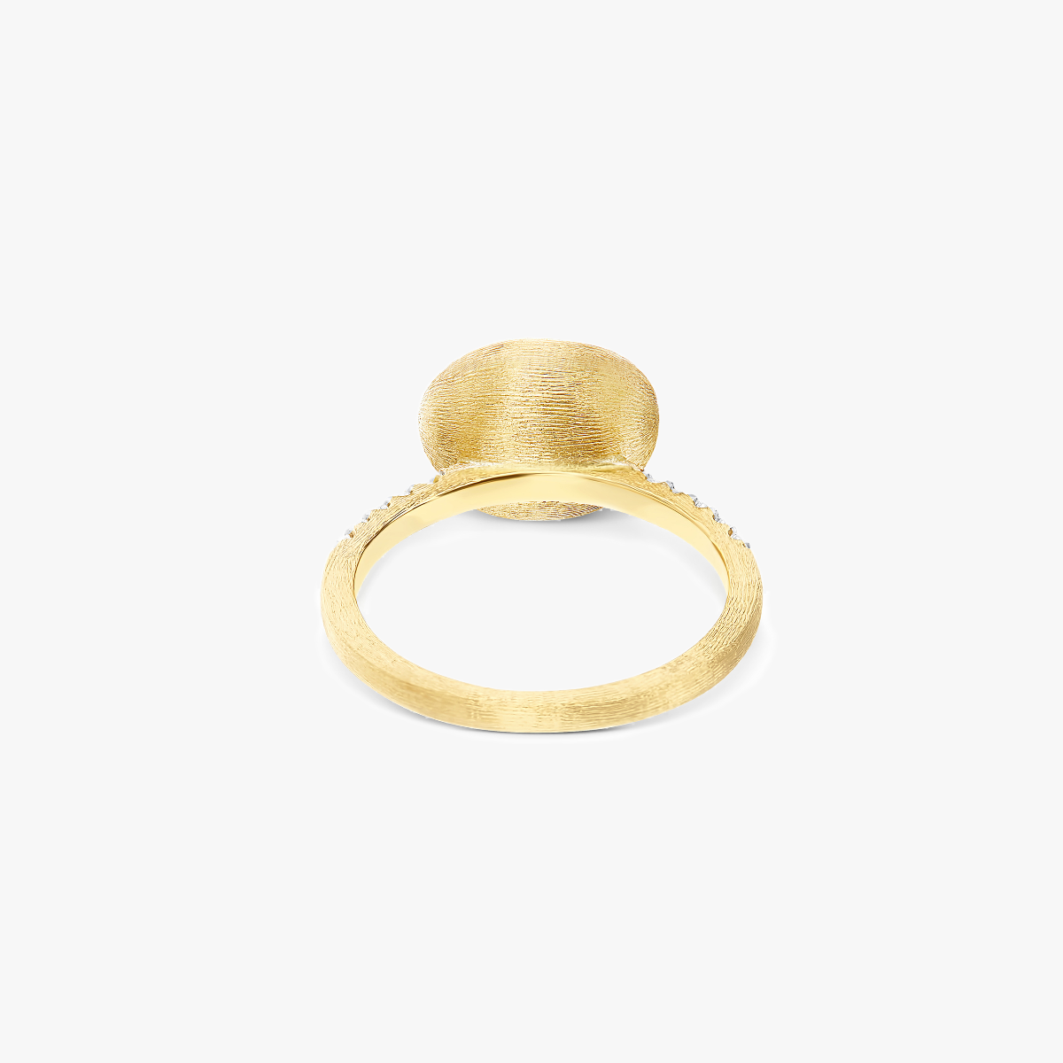Nanis Elite Gold Boule Ring with Side Pavé Diamonds Detail - Medium 18k gold