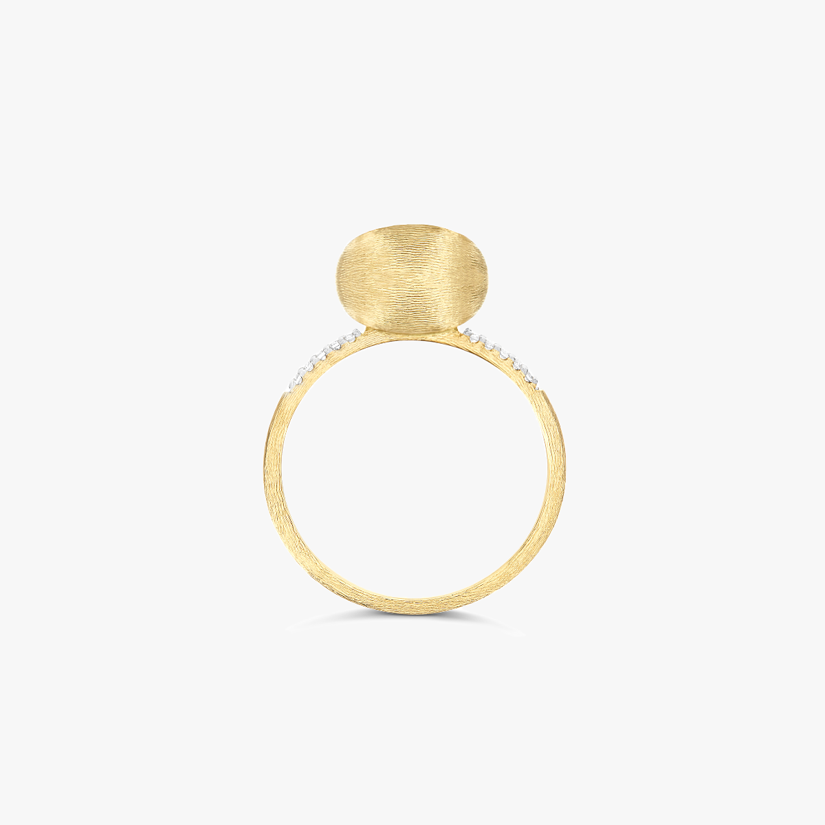 Nanis Elite Gold Boule Ring with Side Pavé Diamonds Detail - Medium