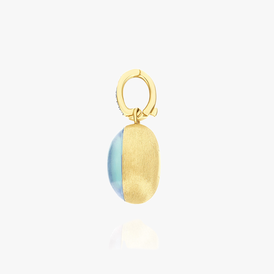Nanis Muse Boule Amazonite Pendant in Gold with Diamonds (Small) PS1-609 IN