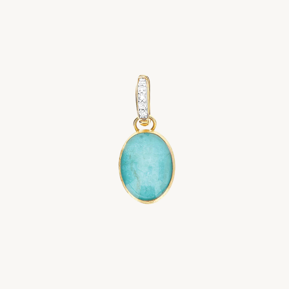 Nanis Muse Boule Amazonite Pendant in Gold with Diamonds (Small) Orsini Fine jewellery