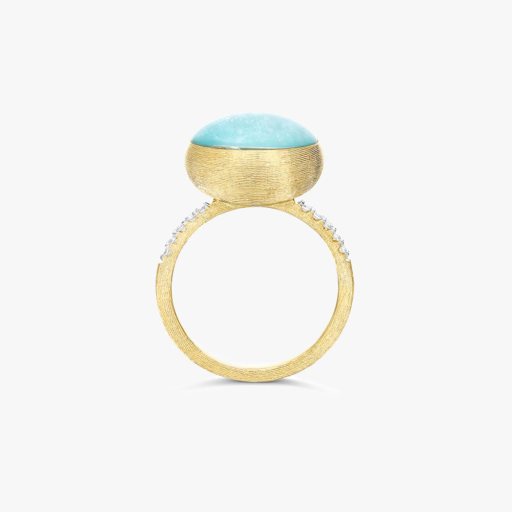Nanis Muse Boule Gold and Amazonite Gemstone Ring with Diamonds (Medium)
