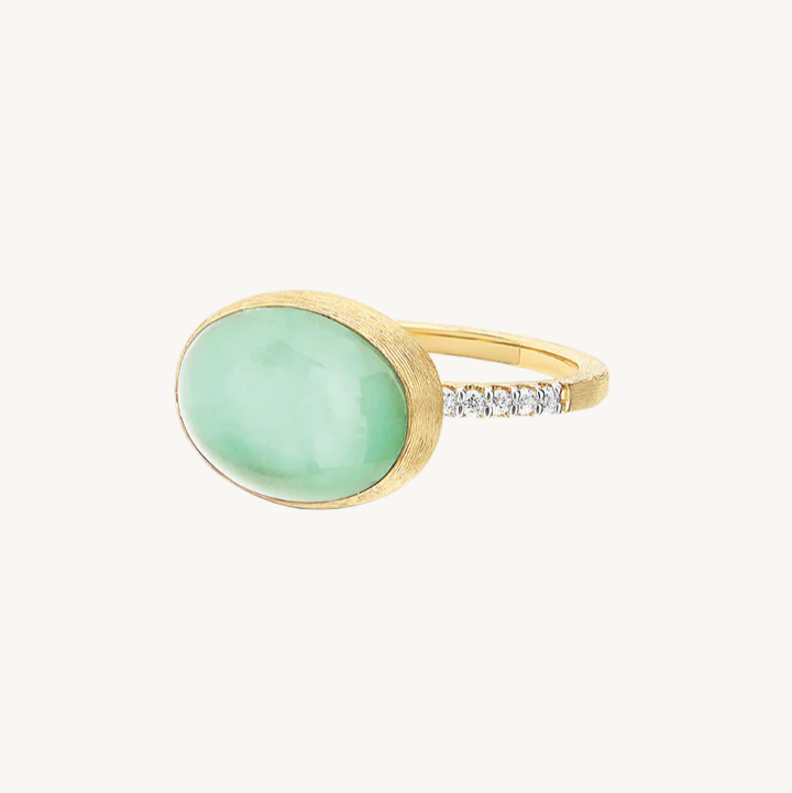 Nanis Muse Boule Gold and Jadeite Gemstone Ring with Diamonds (Medium)
