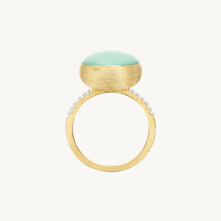 Nanis Muse Boule Gold and Jadeite Gemstone Ring with Diamonds