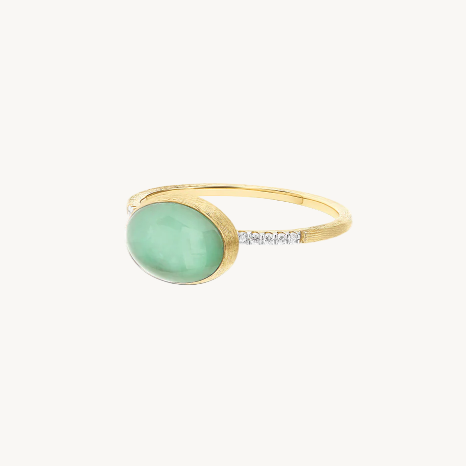 Nanis Muse Boule Gold and Jadeite Gemstone Ring with Diamonds (Small) AS4-609