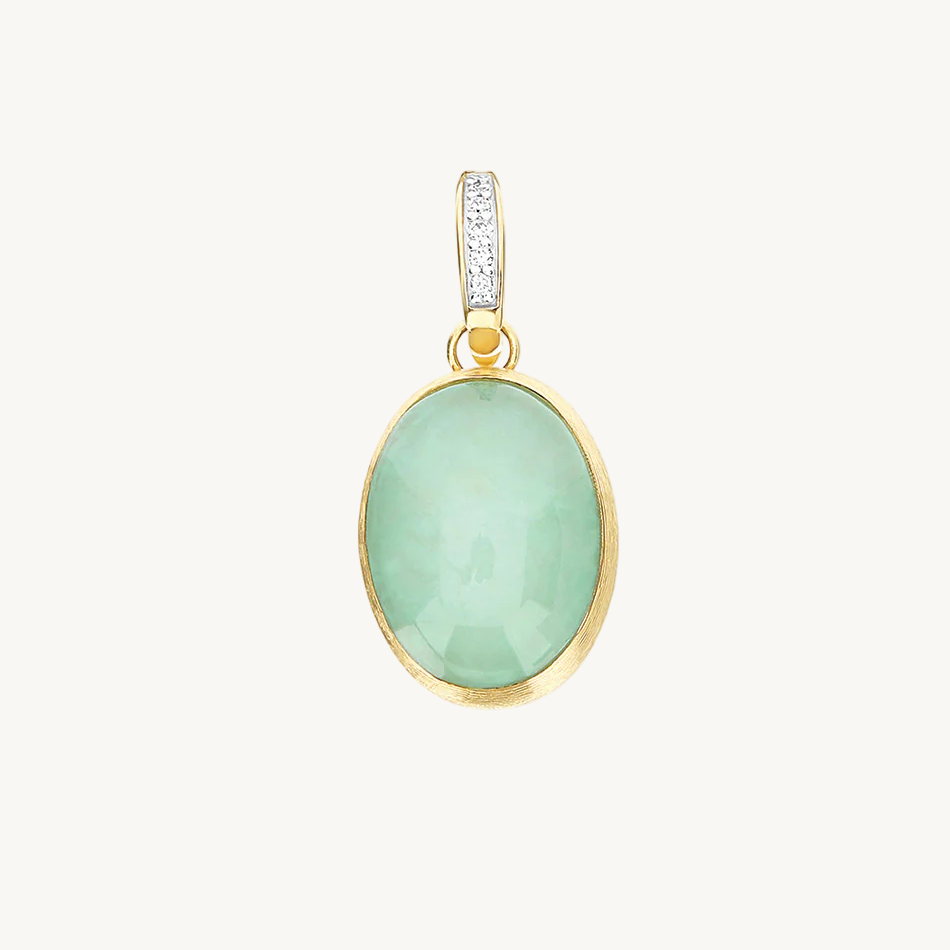 Nanis Muse Boule Jadeite Pendant in Gold with Diamonds (Medium) PS8-609