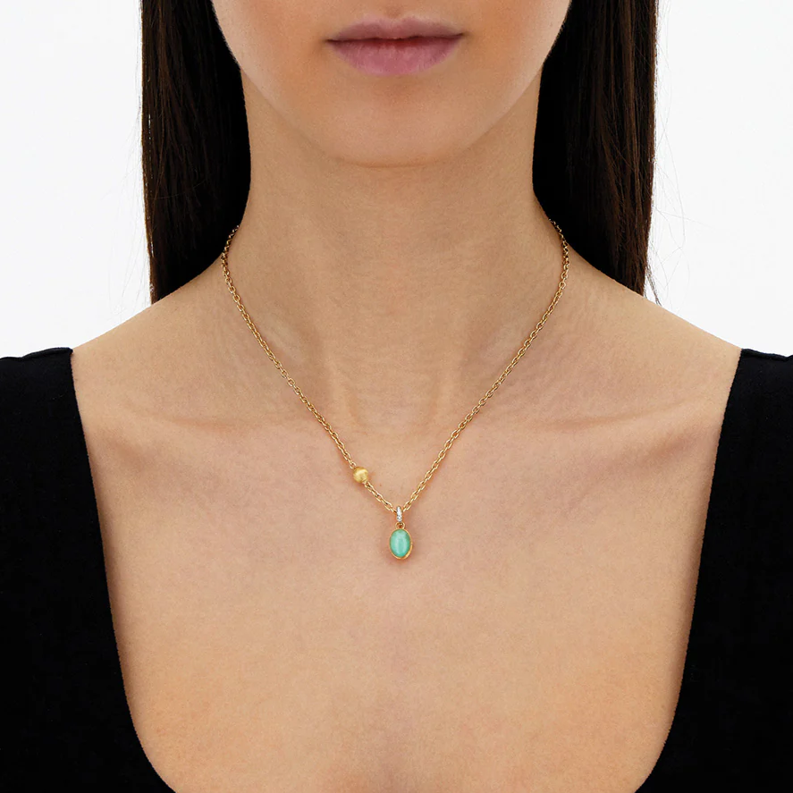 Nanis Muse Boule Jadeite Pendant in Gold with Diamonds (Small)