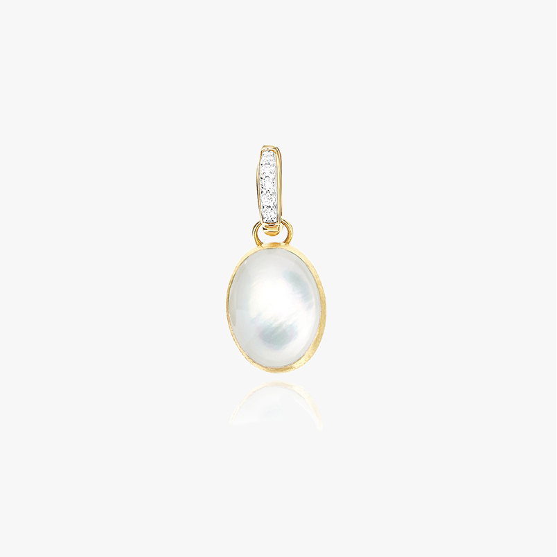 Nanis Muse Boule Mother of Pearl Pendant in Gold with Diamonds (Small) PS25-609 IN