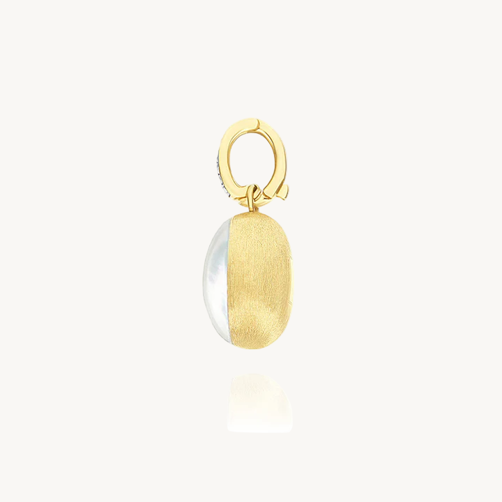 Nanis Muse Boule Mother of Pearl Pendant in Gold with Diamonds