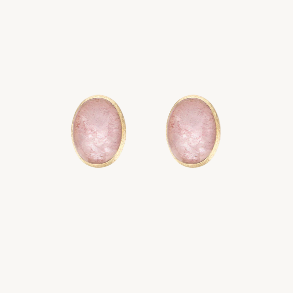 Nanis Muse Pink Quartz Earrings in Gold (Small)