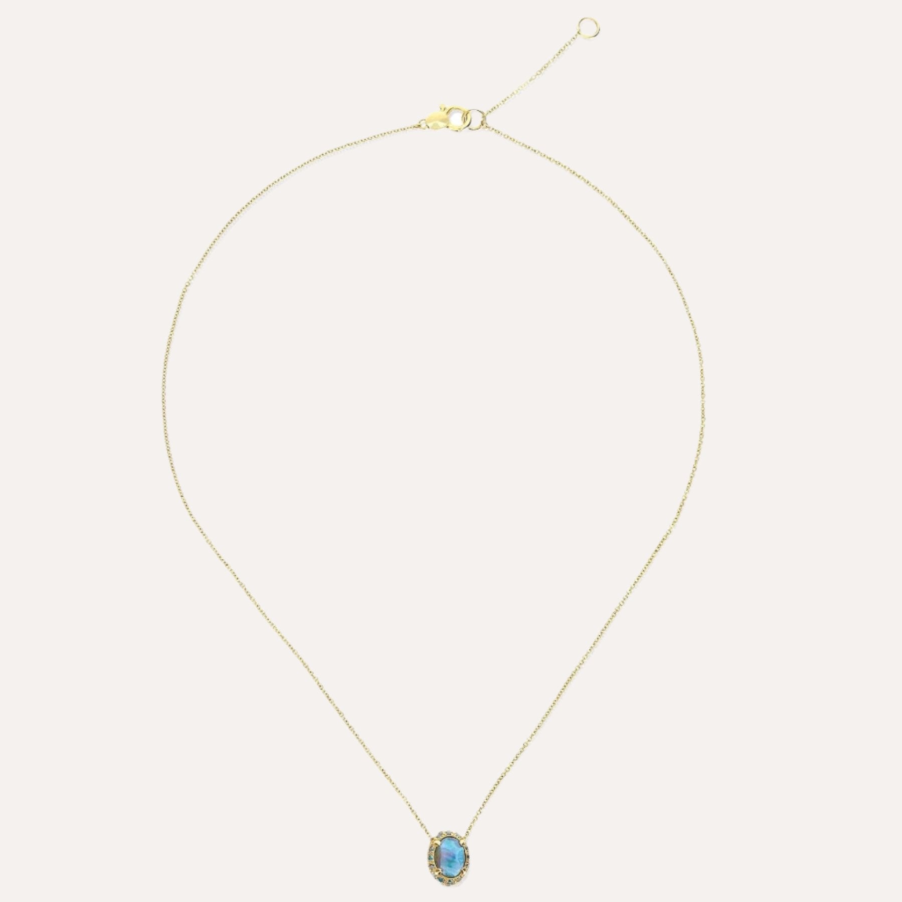 Nanis Reverse Blue Diamonds, Swiss Blue Topaz, Green Sapphires and London Blue Topaz Reversible Necklace