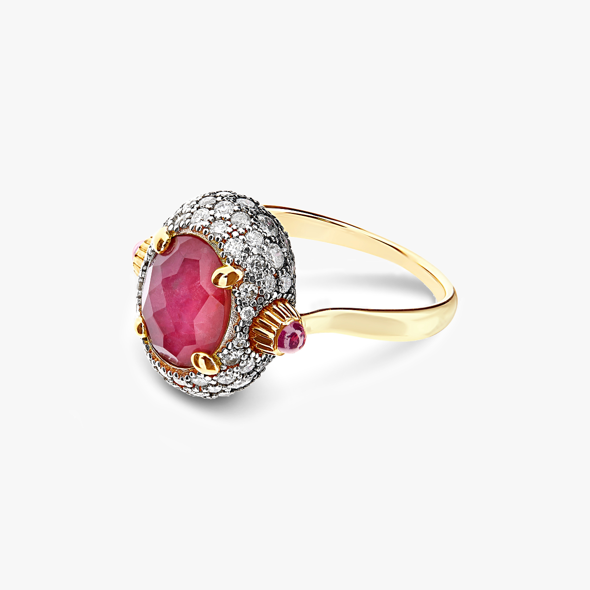 Nanis Reverse Ruby and Diamond Ring - Medium