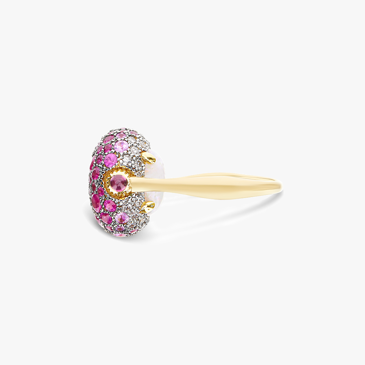 Nanis Reverse White Australian Opal and Gemstone Ring - Medium at Orsini