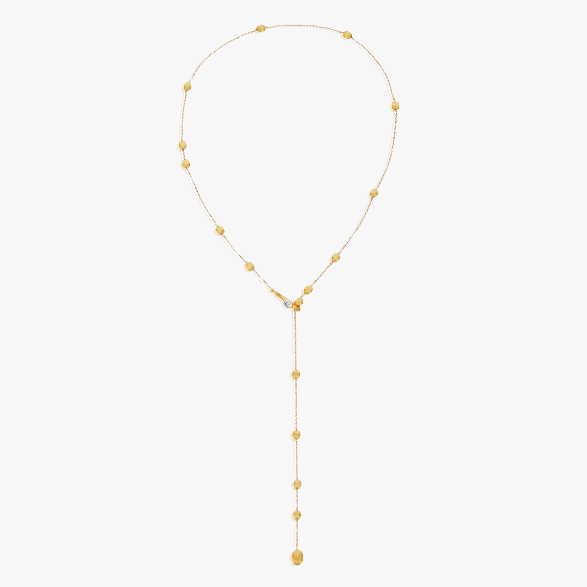 Nanis Boule 18kt Yellow Gold and Diamond Y Necklace