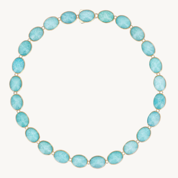 Nanis Dolcevita Muse Beaded Choker Necklace in Gold with Amazonite (Small) CI1-609