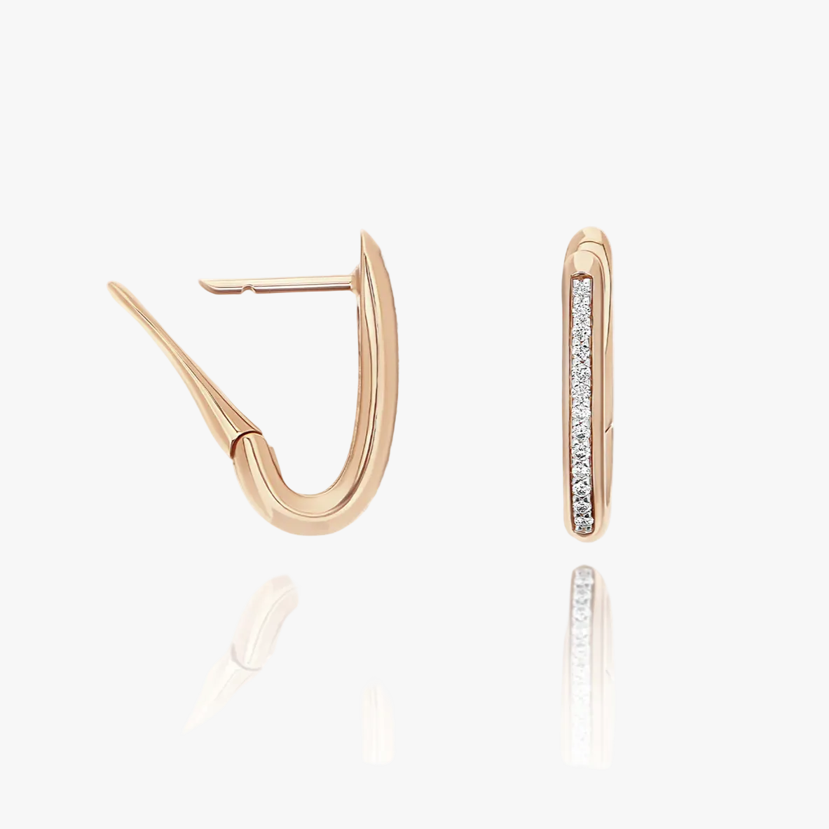 Nanis rose gold and diamond hoop earrings