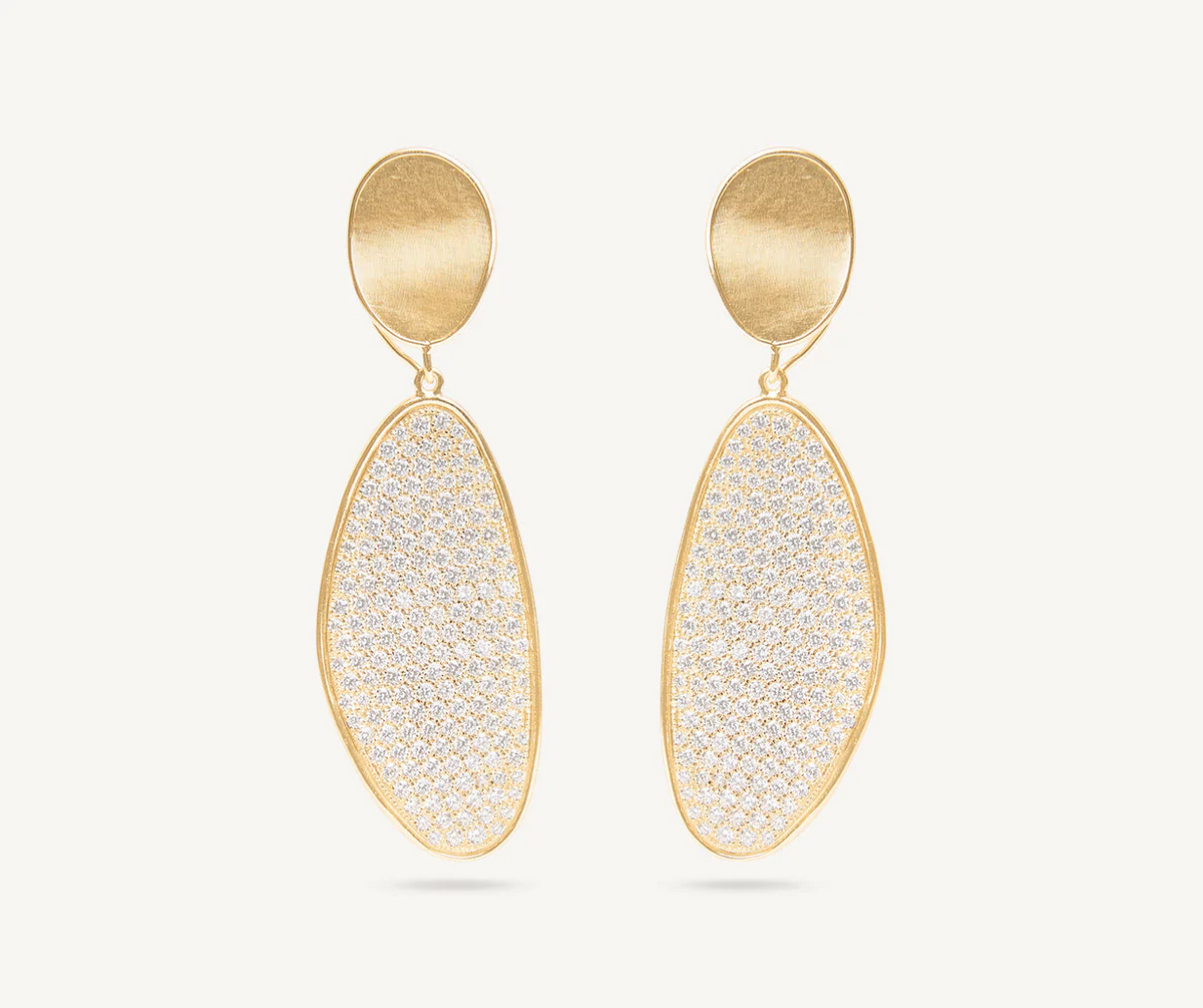Lunaria marco bicego yellow gold and diamond earrings
