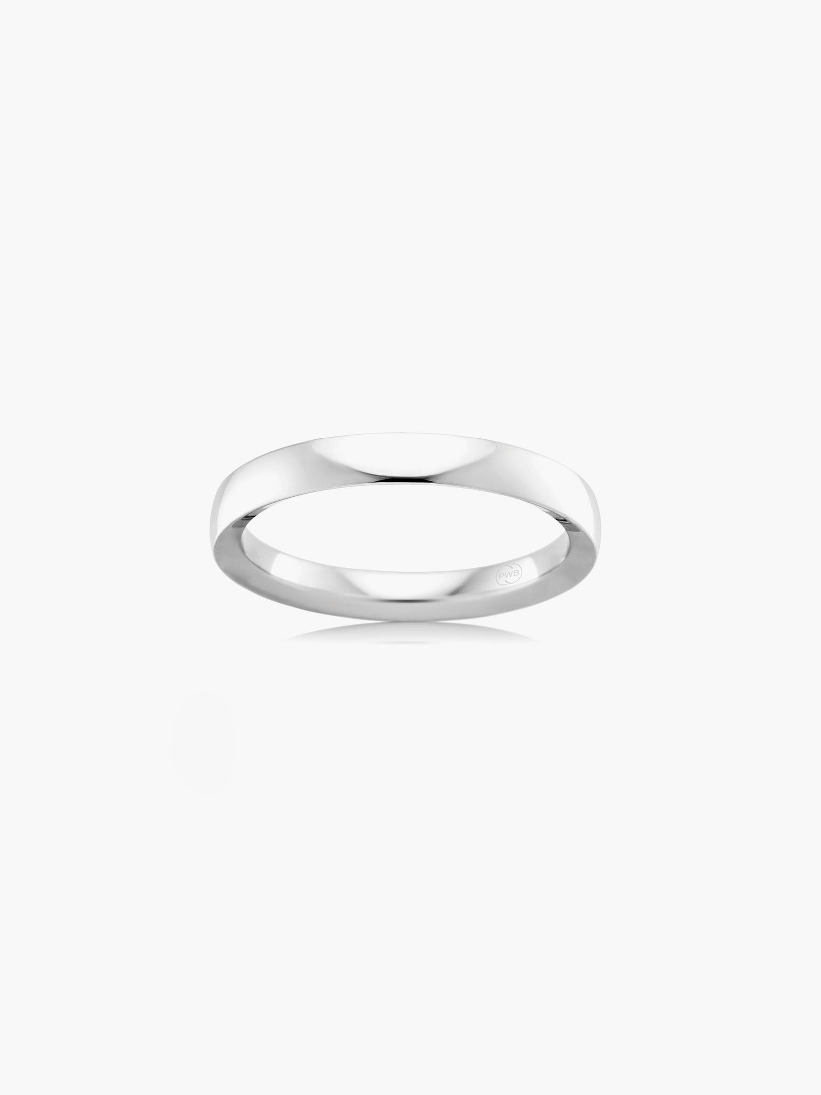 Original Comfort 3mm White Gold Wedding Ring
