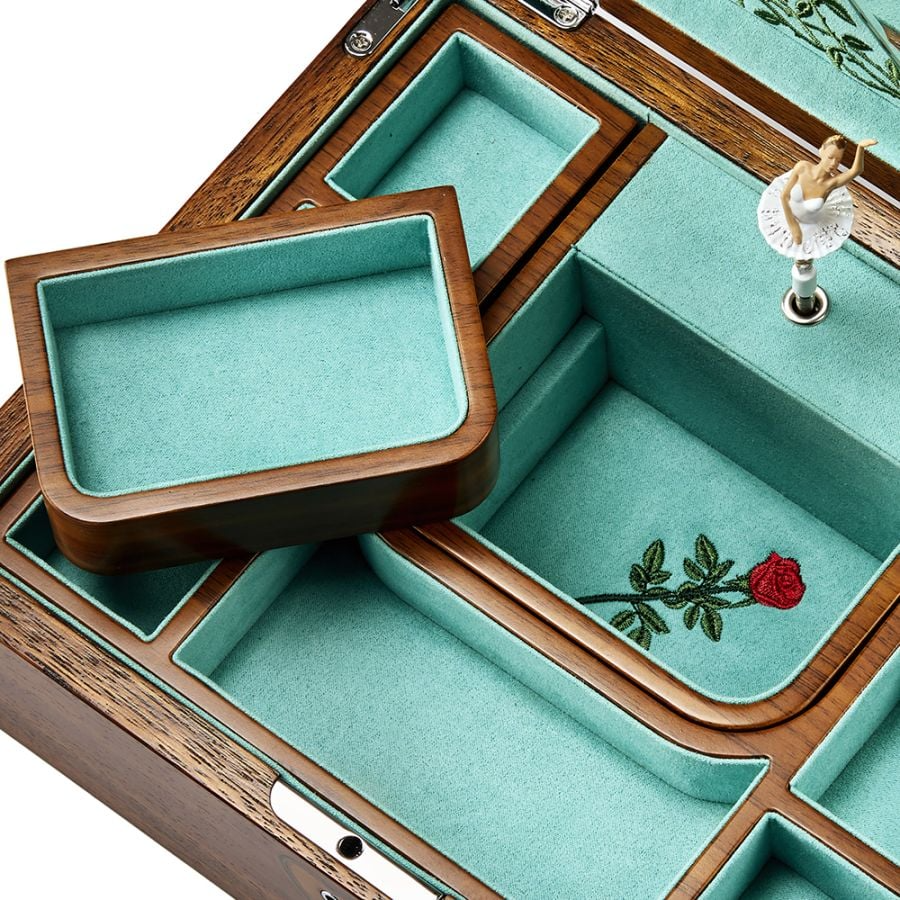 Orsini Jewellery - WOLF - Ballet Musical Walnut Jewellery Box - Sleeping Beauty Ballet 190116
