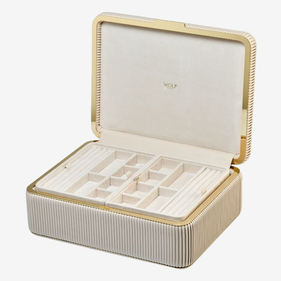 Bella Large Jewellery Box in Bone from WOLF at Orsini