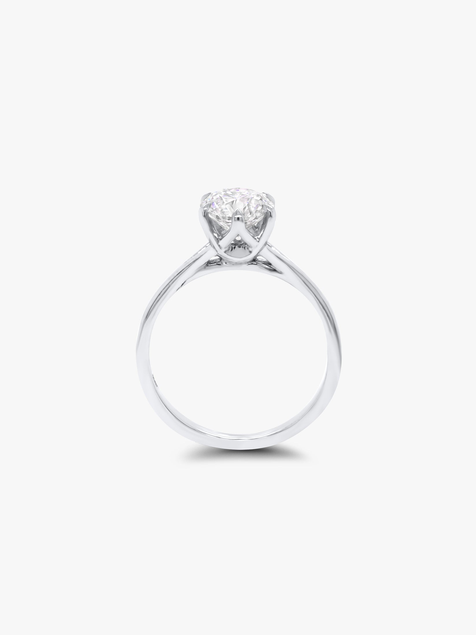 Orsini Fine Jewellery Solitaire Diamond Ring Ducale Design White Gold Side View