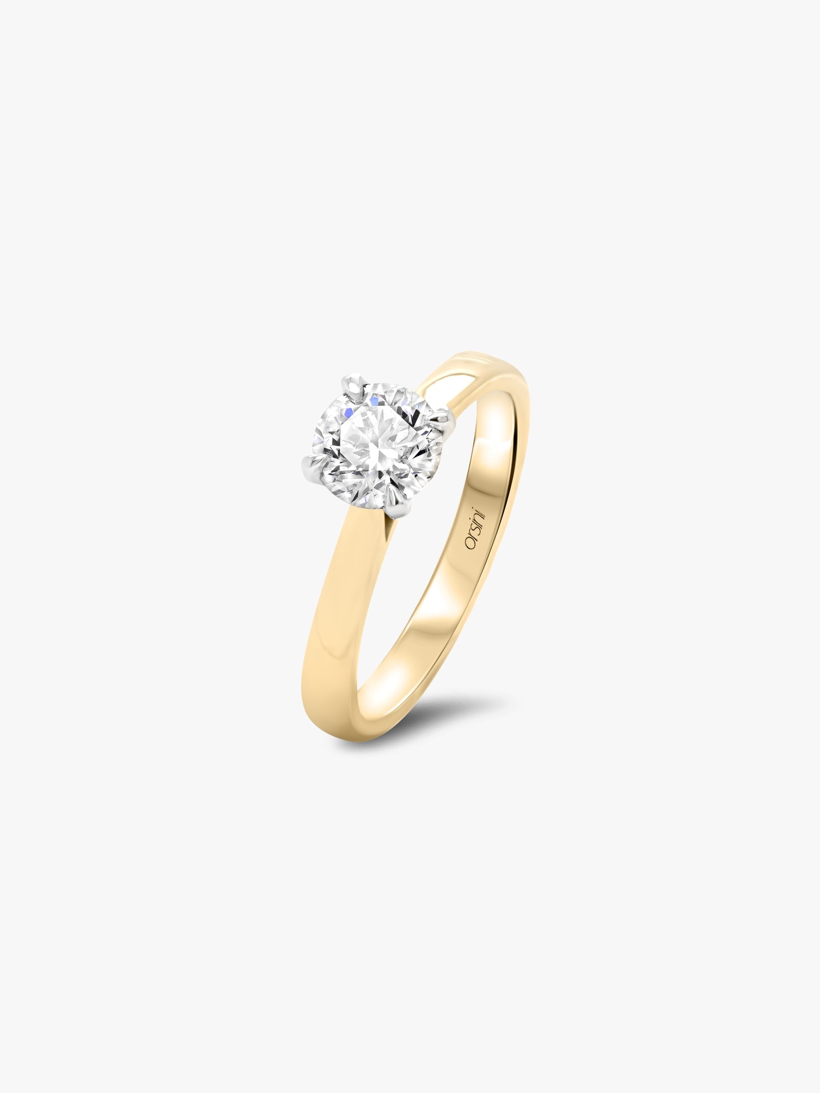 Tulipano Solitaire Diamond Engagement Ring in Yellow Gold