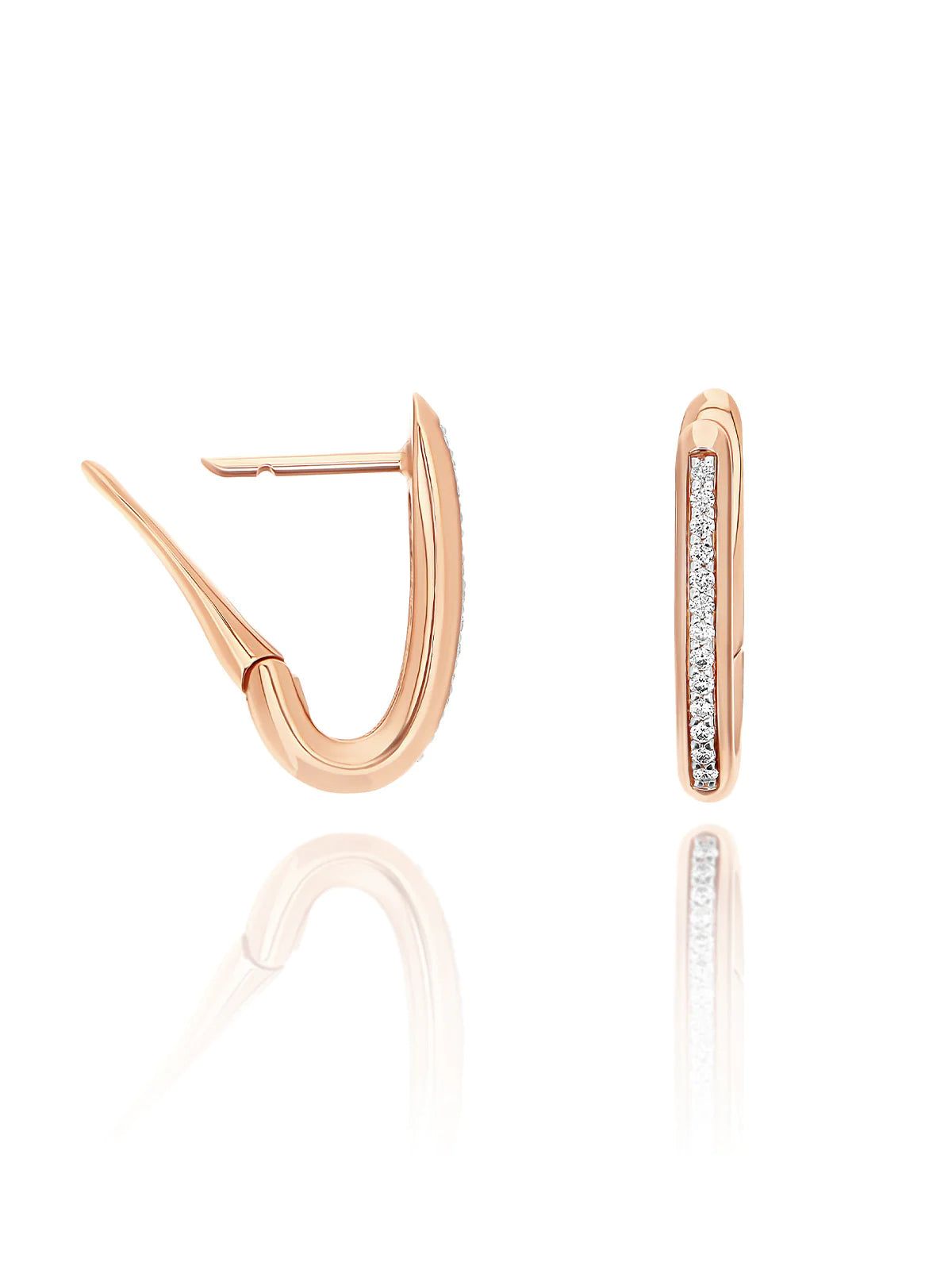 Nanis Libera Rose Gold and Diamonds Small Square Hoop Earrings - Orsini Jewellers