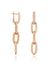 Nanis Libera Rose Gold Small Square Earrings With Chain Element - Orsini Jewellers
