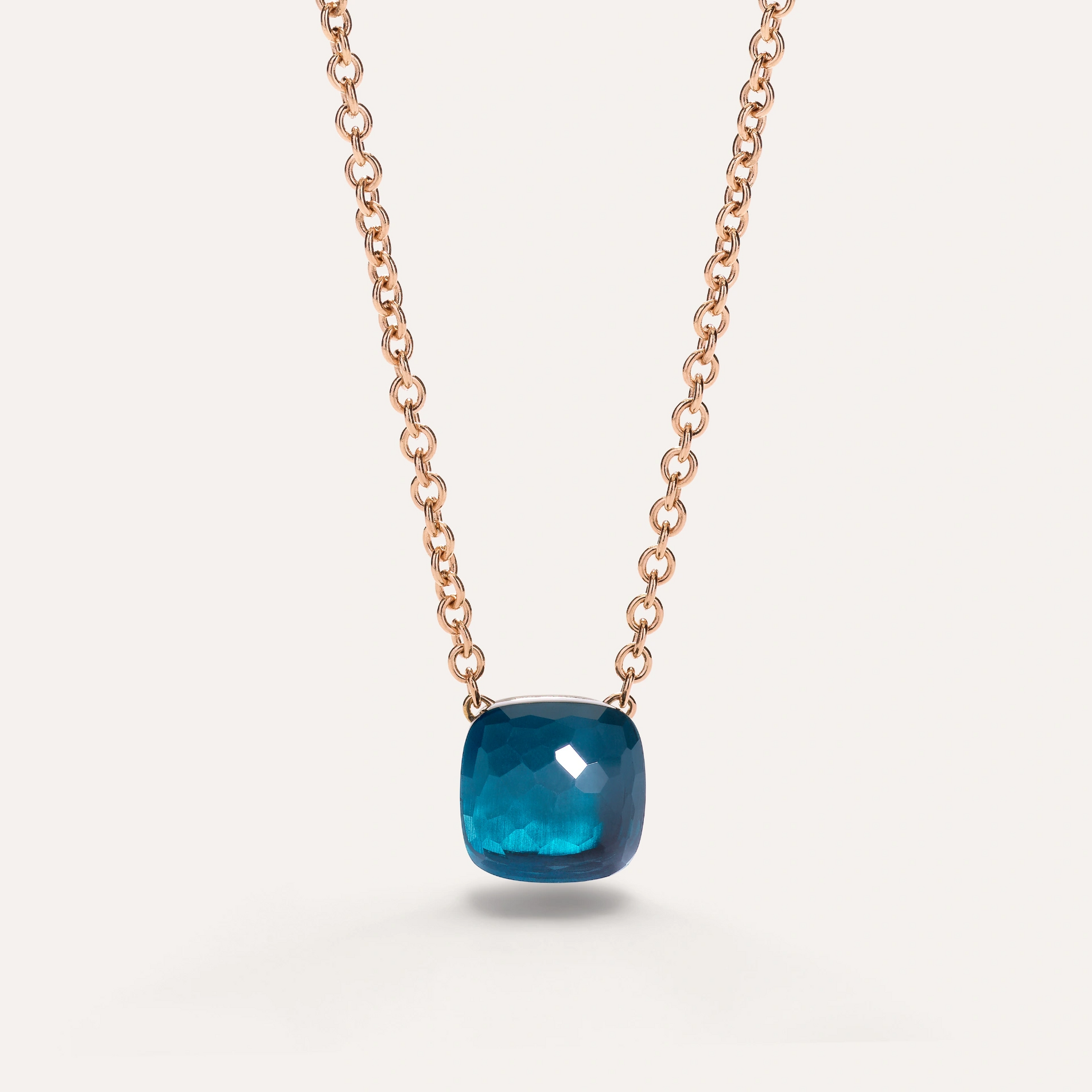 Pomellato Nudo Necklace with Large Pendant, 18k Gold and Blue Topaz - Orsini Jewellers