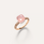 Petit Nudo Ring with Pink Chalcedony and Rose Quartz with Brown Diamond and 18k Rose Gold 